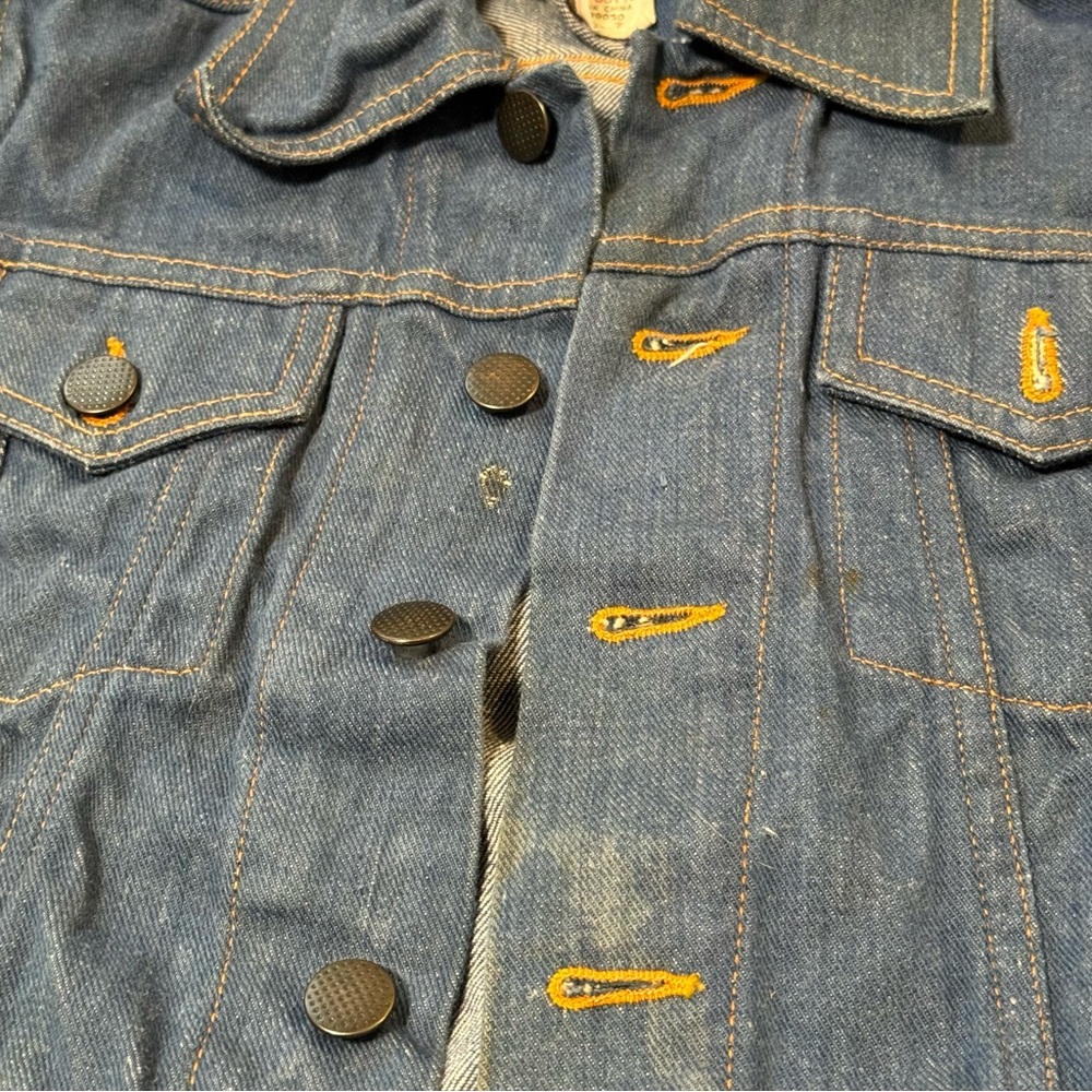 Vintage Jean Team 70s Denim Jacket tagged size 7 - Picture 7 of 7